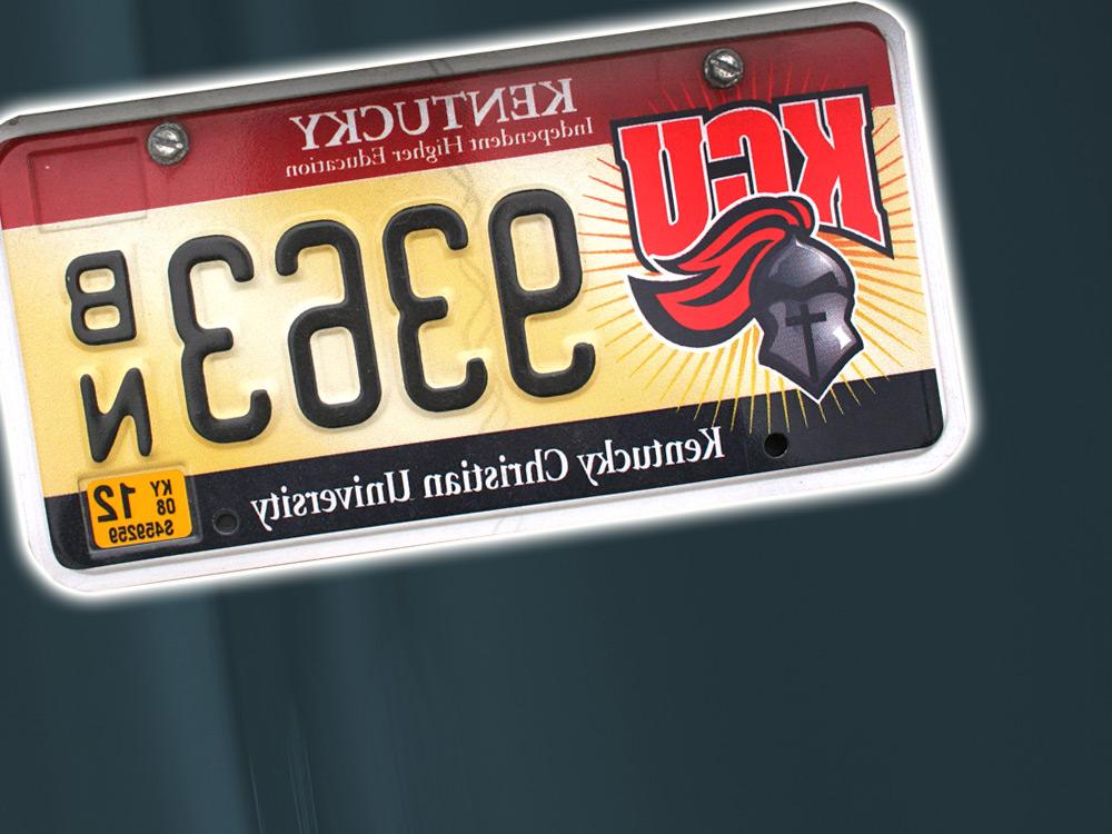 Kentucky Christian University license plate with "9363 BN" and KY registration sticker valid through December 2012.